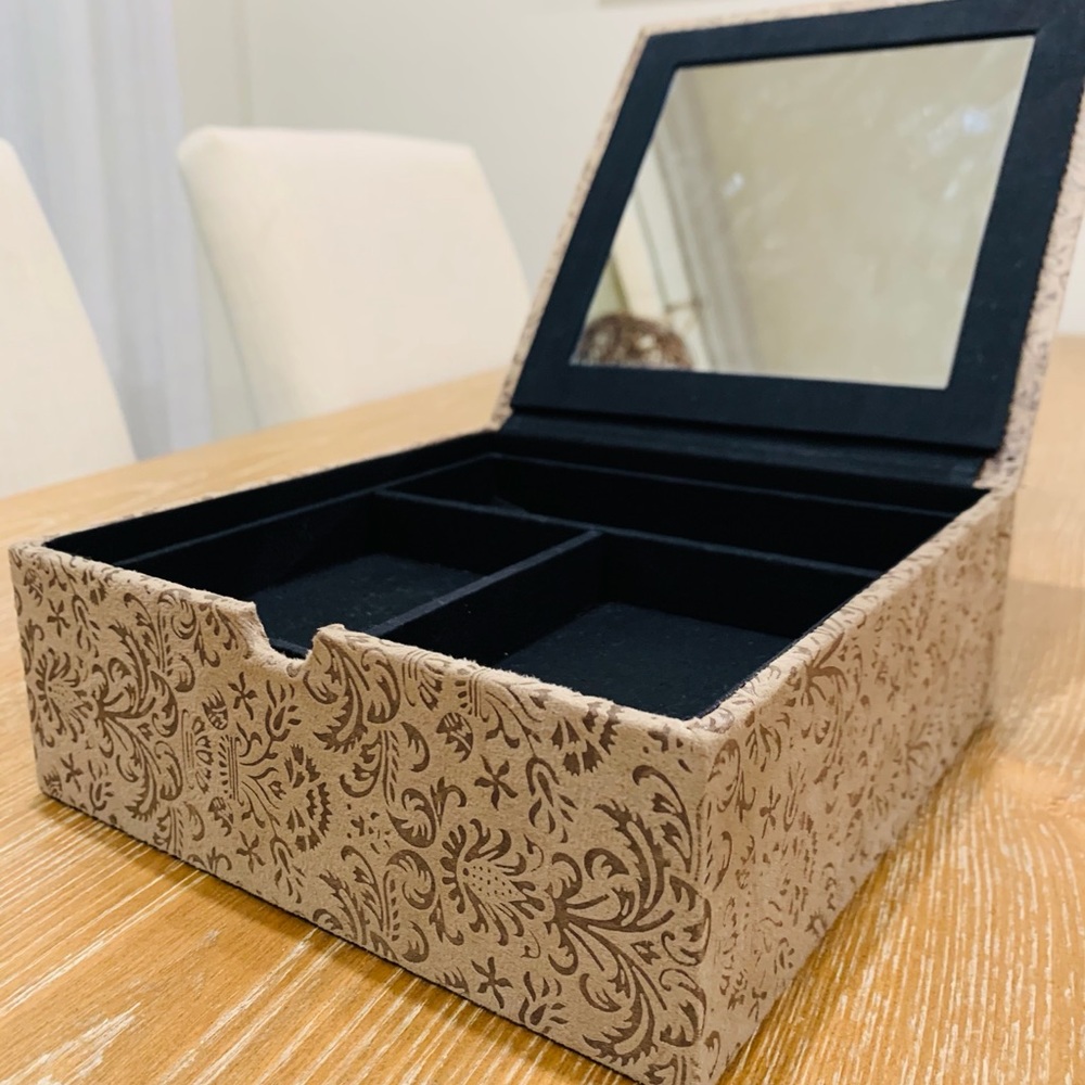 Zara Home Taupe Suede Jewelry Box